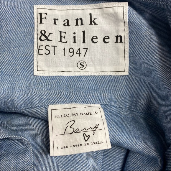 Frank & Eileen Barry Tailored Button-Front Shirt in Blue Herringbone - Picture 9 of 12